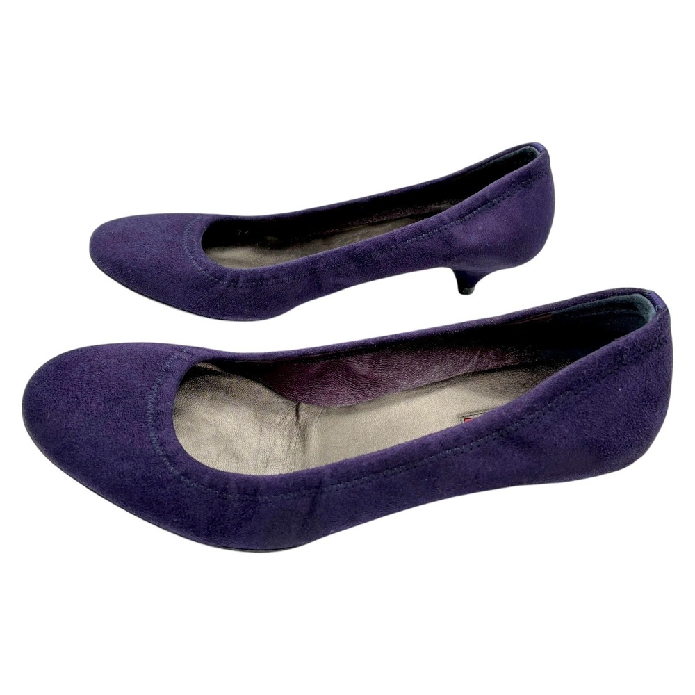 Prada Dark Purple Suede Low Heel‎ Pumps Round Toe Size 36 Made in Italy - Picture 5 of 7